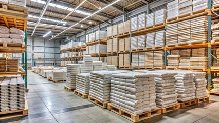 Gypsum Plaster Pallets in Leroy Merlin Hardware Store, Tula, Russia - Conceptual Photography