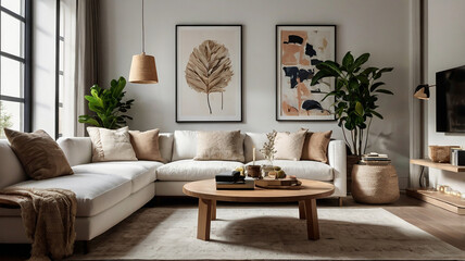 Modren living room interior desine, meditaional and mind relaxation place,