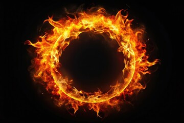 High-Quality Isolated Burning Ring of Fire for Visual Effects and Motion Graphics