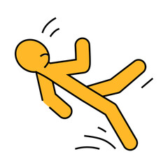 slipped man fall accident line icon vector. slipped man fall accident sign. isolated symbol illustration