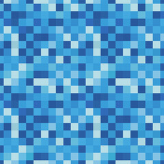Blue mosaic tile vector seamless pattern on a white background.