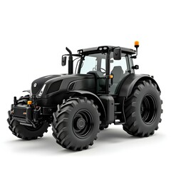 Obraz premium Powerful Black Agricultural Tractor for Modern Farming Operations Featuring Advanced Technology and Heavy-Duty Performance