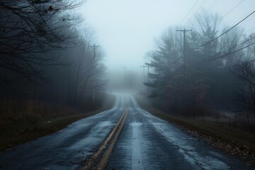 Obraz premium A very spooky lonely winding path.
