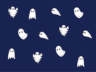 background of halloween pattern with ghosts