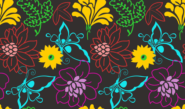 Colorful Retro Flower 
