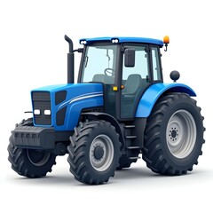 Obraz premium Powerful Blue Agricultural Tractor for Modern Farming Operations Featuring Advanced Technology and Heavy-Duty Performance