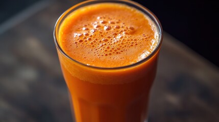 Carrot Juice. Refreshing Carrot Drink, Vegetable Smoothie, Healthy Fresh Juice Cocktail