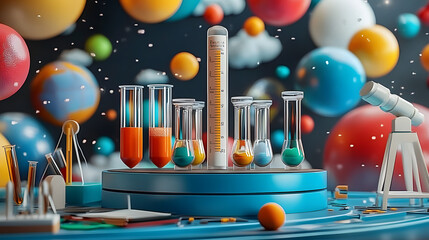 A podium at a kids science fair