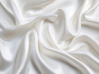 Obraz premium 2408 106.A minimalist white silk background with delicate ripples that enhance the smooth, polished texture of the fabric. The soft folds in the silk create gentle shadows, offering an inviting,
