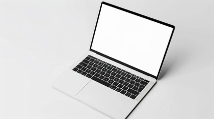 A modern laptop mockup featuring crisp display and minimalist design elements on a solid white background.