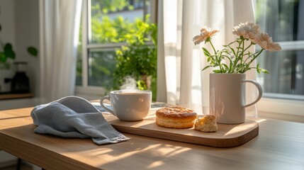 Serene Morning Coffee Scene