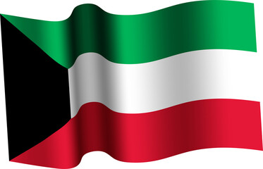 Kuwait Realistic 3D Waving Flag