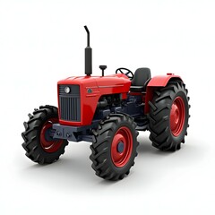 Obraz premium Powerful Red Agricultural Tractor for Modern Farming Operations Featuring Advanced Technology and Heavy-Duty Performance