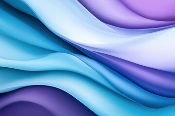 Fototapeta premium Abstract image featuring smooth, flowing waves in shades of blue, purple, and white, creating a visually soothing and modern aesthetic.