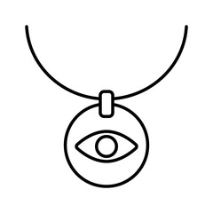 Amulet pendant third eye line icon editable stroke vector object