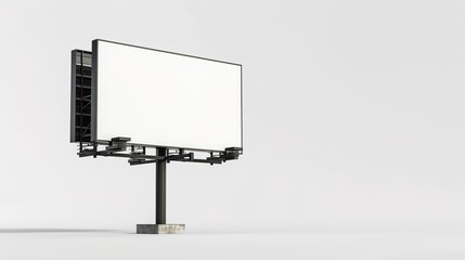 Obraz premium A realistic outdoor advertising billboard with detailed images and captivating visuals on a solid white background.