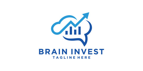 brain invest logo design, financial, intelligence, consulting, vector, logo design, icon, symbol, idea, creative.