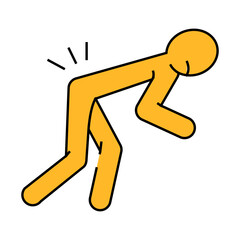 back pain man accident line icon vector. back pain man accident sign. isolated symbol illustration