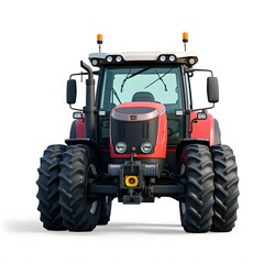 Obraz premium Powerful Red Agricultural Tractor for Modern Farming Operations Featuring Advanced Technology and Heavy-Duty Performance