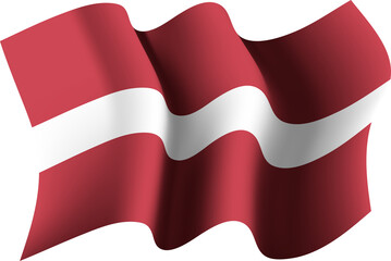 Latvia Realistic 3D Waving Flag