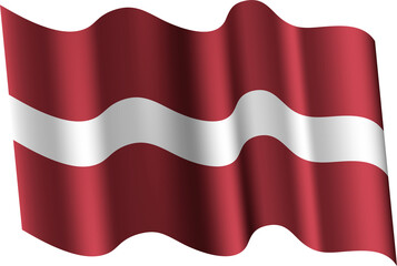 Latvia Realistic 3D Waving Flag