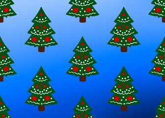 A set of Christmas trees. Seamless pattern with Christmas trees. Christmas pattern with Christmas trees on a blue background. Christmas mood. Merry Christmas.