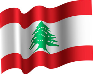 Lebanon Realistic 3D Waving Flag