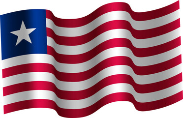 Liberia Realistic 3D Waving Flag
