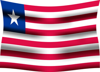 Liberia Realistic 3D Waving Flag
