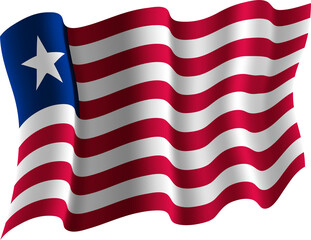 Liberia Realistic 3D Waving Flag