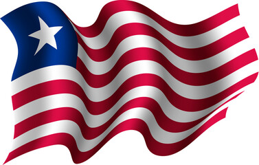 Liberia Realistic 3D Waving Flag