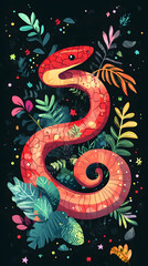 Obraz premium Snakes coiSnakes coiled in the jungle.led in the jungle.