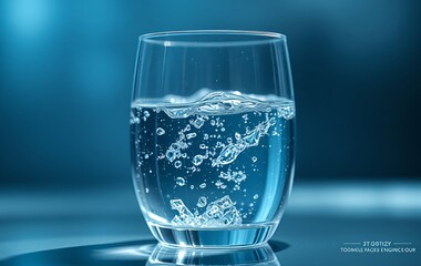 Refreshing Cold Drink: Ice-Cube Filled Glass on White Background