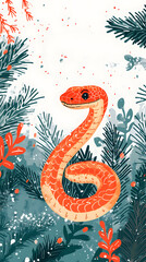 Fototapeta premium Snakes coiled in the jungle.