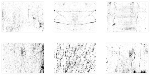 Collection of six urban grunge textures. Dirty and distressed paint on old wall.