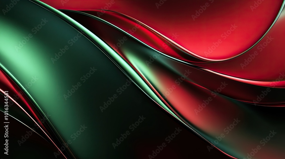 Aufkleber A sleek abstract design in red and green with subtle light and shadow, creating a minimalist yet dynamic background with modern flair.