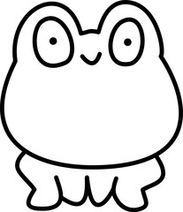 a cute frog doodle hand drawn outline image