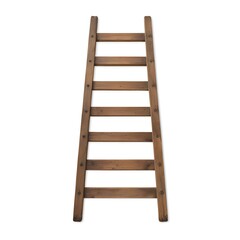 A wooden ladder with 7 rungs