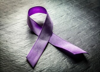 Pancreatic Cancer Awareness Ribbon in Low Light Photography