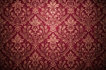 Aerial abstract background of intricate patterns in burgundy colors antique wallpaper
