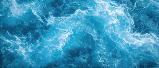 Obraz premium A dynamic and detailed abstract representation of ocean waves in deep blue tones.