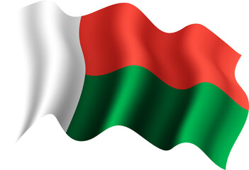 Madagascar Realistic 3D Waving Flag