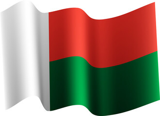 Madagascar Realistic 3D Waving Flag
