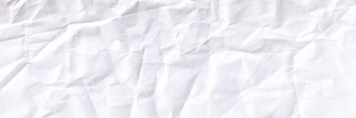 Horizontal crumpled empty paper template vector illustration. Paper texture crumpled white.