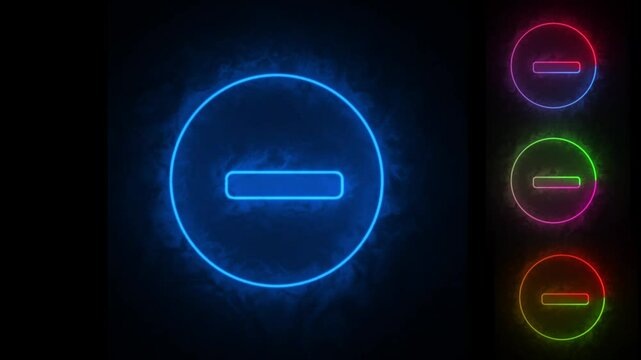 Minus Icon Flat Design on black Background.