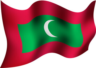 Maldives Realistic 3D Waving Flag