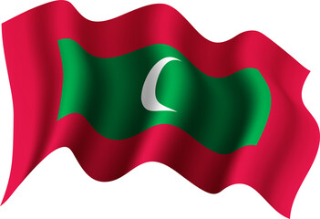 Maldives Realistic 3D Waving Flag