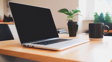 Fototapeta premium laptop and coffee