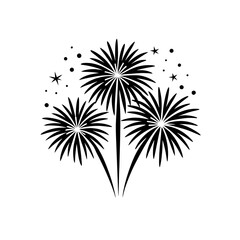 Fireworks silhouette, Happy New Year 