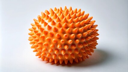 Orange rubber hemisphere with massage spikes for physiotherapy and balance exercises